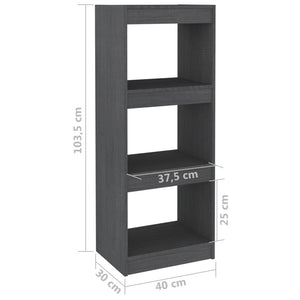 Βιβλιοθήκη/Διαχωριστικό Χώρου Γκρι 40x30x103,5 εκ. Ξύλο Πεύκου
