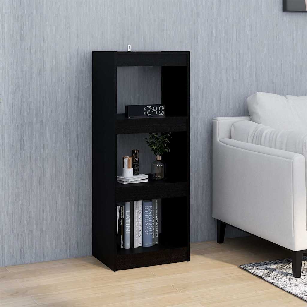 Βιβλιοθήκη/Διαχωριστικό Χώρου Μαύρο 40x30x103,5 εκ. Ξύλο Πεύκου