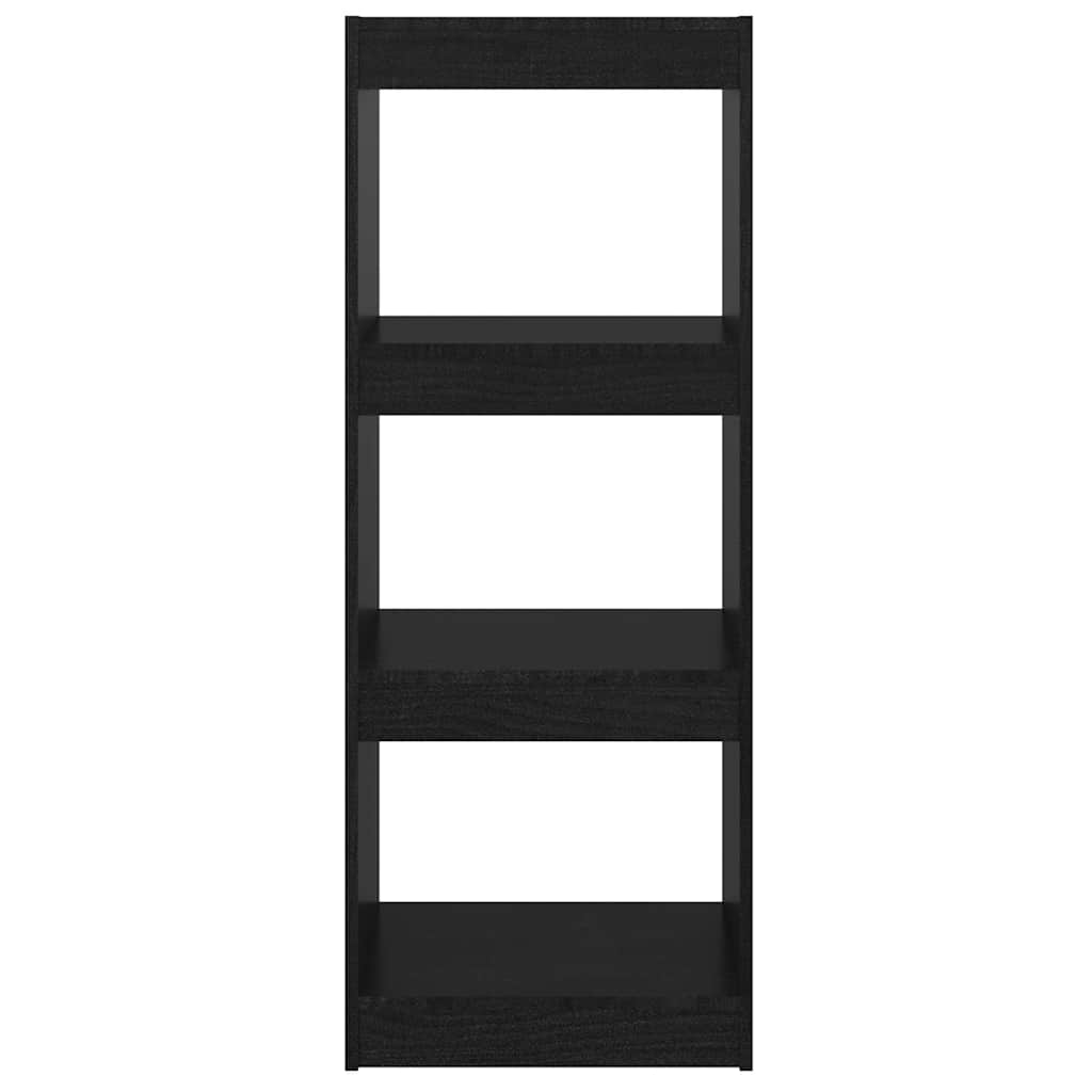 Βιβλιοθήκη/Διαχωριστικό Χώρου Μαύρο 40x30x103,5 εκ. Ξύλο Πεύκου
