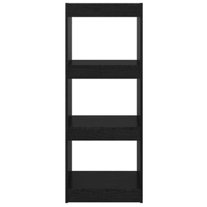 Βιβλιοθήκη/Διαχωριστικό Χώρου Μαύρο 40x30x103,5 εκ. Ξύλο Πεύκου