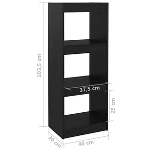 Βιβλιοθήκη/Διαχωριστικό Χώρου Μαύρο 40x30x103,5 εκ. Ξύλο Πεύκου