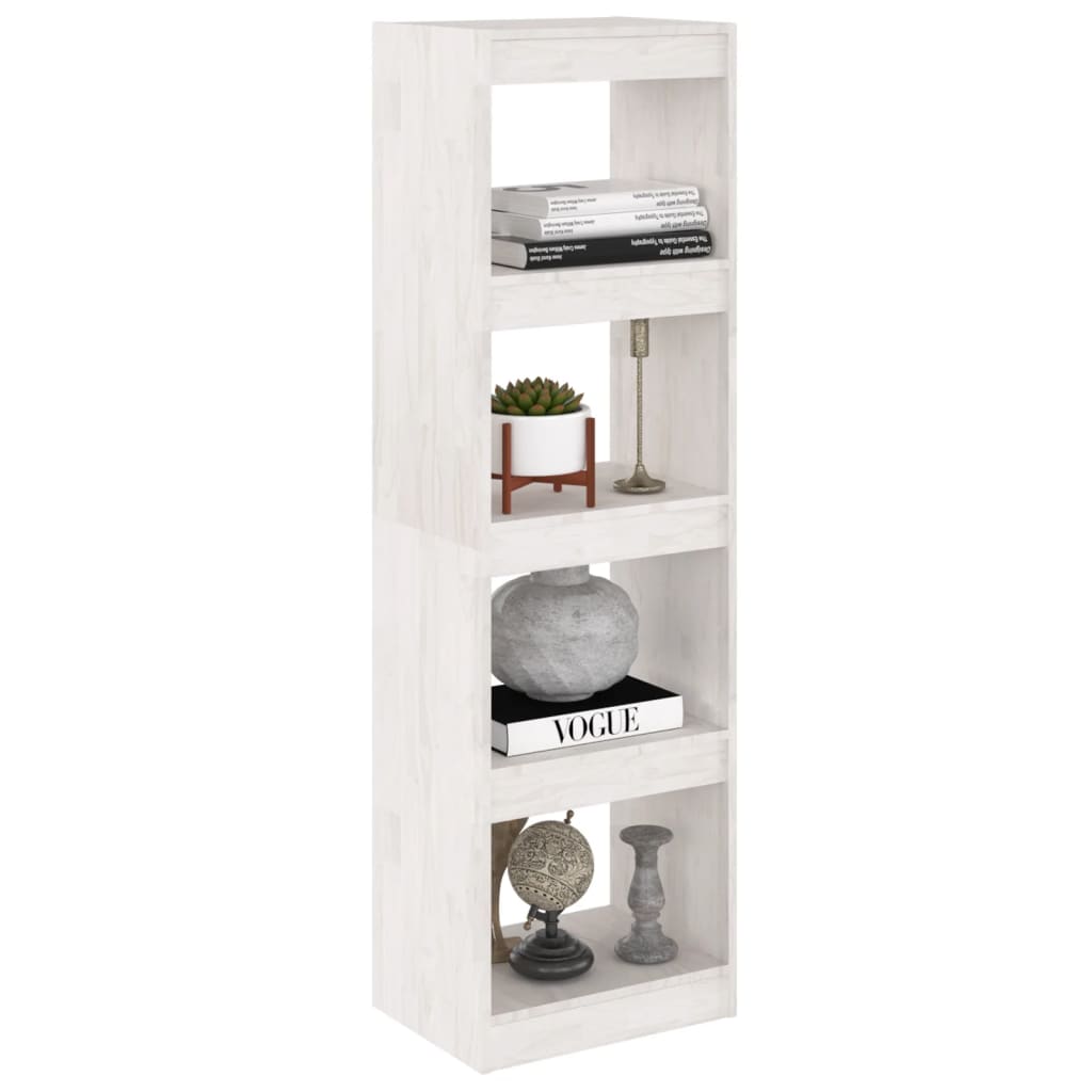 Βιβλιοθήκη/Διαχωριστικό Χώρου Λευκό 40x30x135,5 εκ. Ξύλο Πεύκου - Pakobazaar
