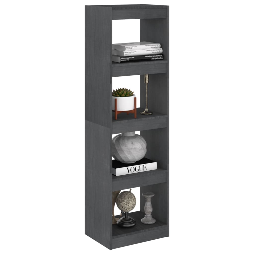 Βιβλιοθήκη/Διαχωριστικό Χώρου Γκρι 40x30x135,5 εκ. Ξύλο Πεύκου - Pakobazaar