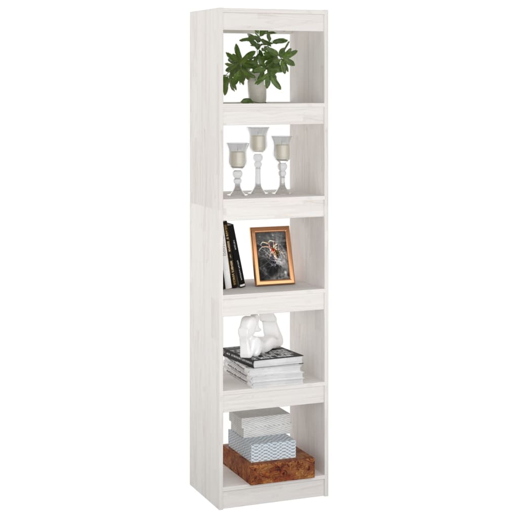 Βιβλιοθήκη/Διαχωριστικό Χώρου Λευκό 40x30x167,5 εκ. Ξύλο Πεύκου