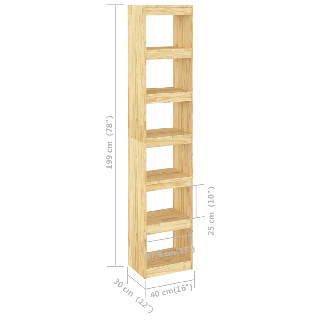 Βιβλιοθήκη/Διαχωριστικό Χώρου 40x30x199 εκ. Μασίφ Ξύλο Πεύκου - Pakobazaar