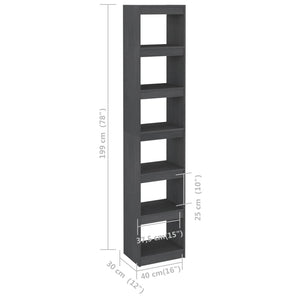 Βιβλιοθήκη/Διαχωριστικό Χώρου Γκρι 40x30x199 εκ. Ξύλο Πεύκου