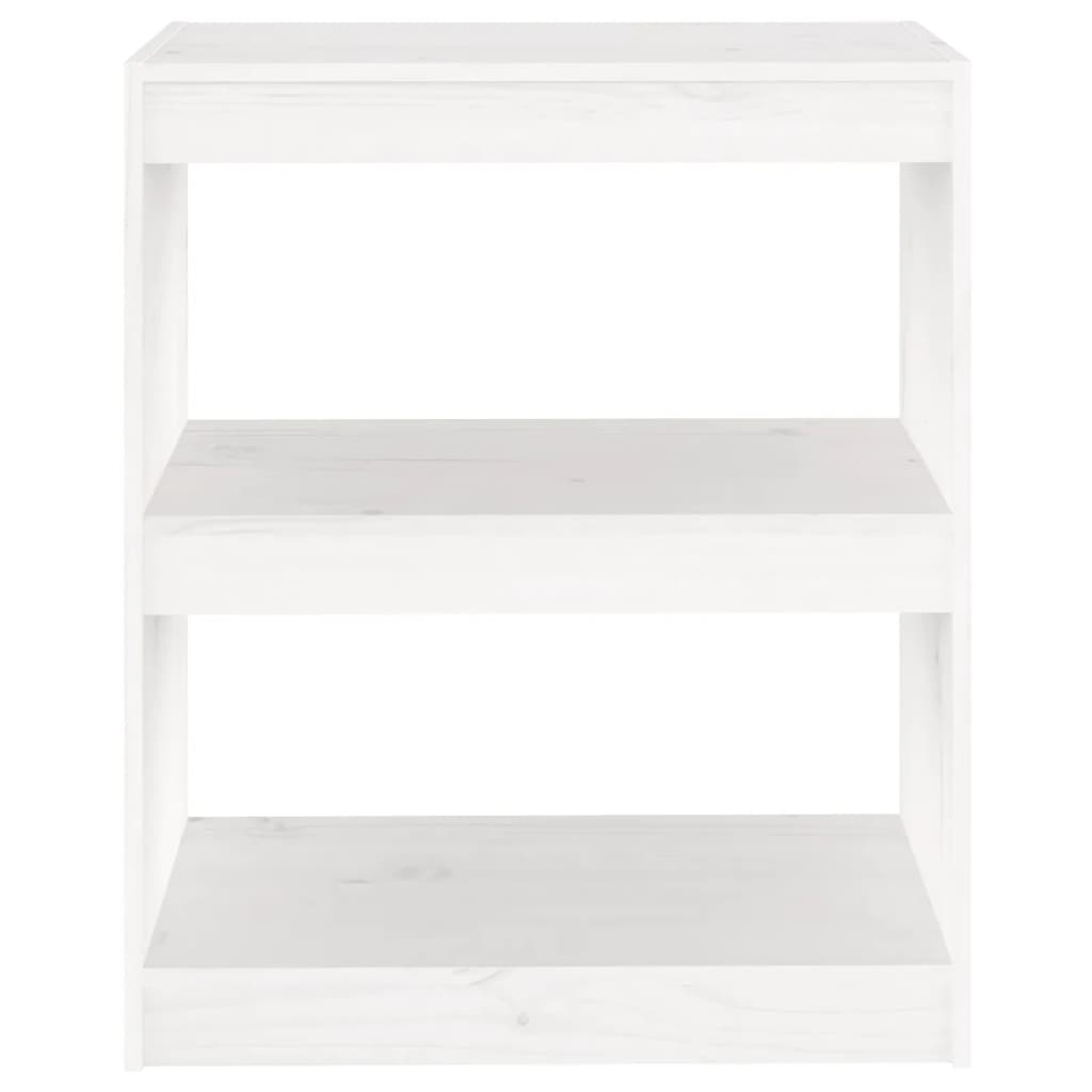 Βιβλιοθήκη/Διαχωρ. Χώρου Λευκό 60x30x71,5 εκ. Μασίφ Ξύλο Πεύκου