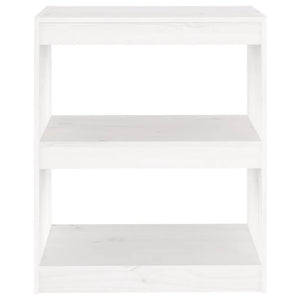 Βιβλιοθήκη/Διαχωρ. Χώρου Λευκό 60x30x71,5 εκ. Μασίφ Ξύλο Πεύκου