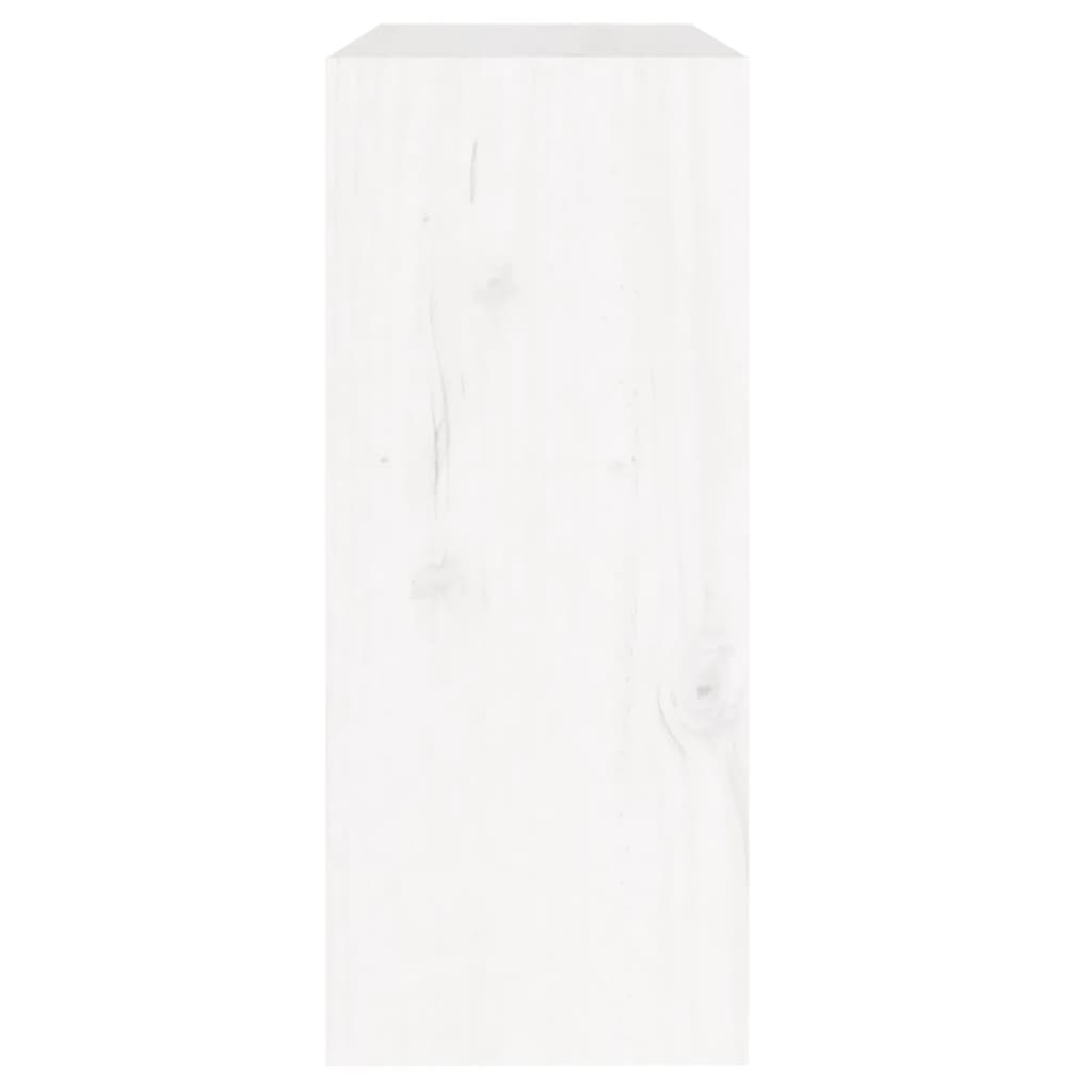 Βιβλιοθήκη/Διαχωρ. Χώρου Λευκό 60x30x71,5 εκ. Μασίφ Ξύλο Πεύκου