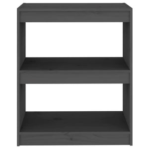 Βιβλιοθήκη/Διαχωρ. Χώρου Γκρι 60x30x71,5 εκ. Μασίφ Ξύλο Πεύκου