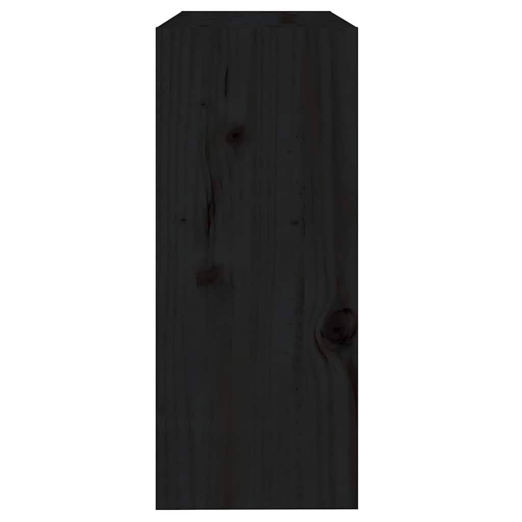 Βιβλιοθήκη/Διαχωρ. Χώρου Μαύρο 60x30x71,5 εκ. Μασίφ Ξύλο Πεύκου