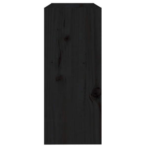Βιβλιοθήκη/Διαχωρ. Χώρου Μαύρο 60x30x71,5 εκ. Μασίφ Ξύλο Πεύκου