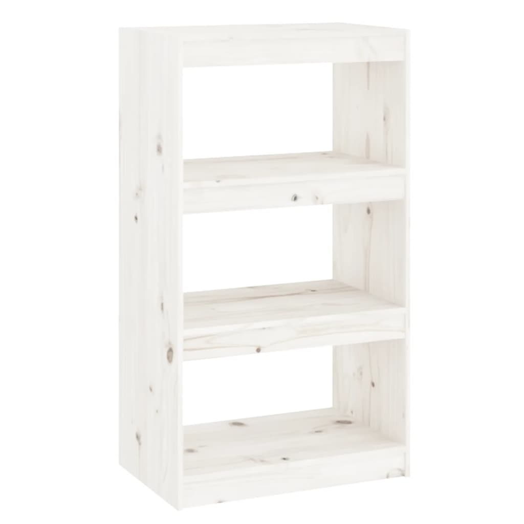 Βιβλιοθήκη/Διαχωριστικό Χώρου Λευκή 60x30x103,5 εκ Μασίφ Πεύκο