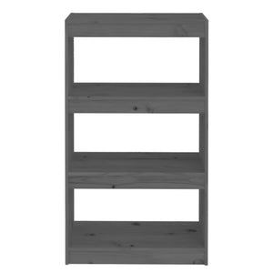 Βιβλιοθήκη/Διαχωριστικό Χώρου Γκρι 60x30x103,5 εκ. Μασίφ Πεύκο
