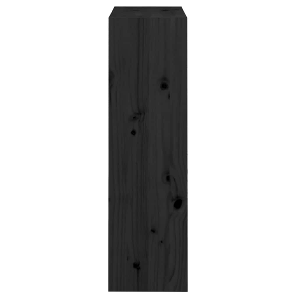 Βιβλιοθήκη/Διαχωριστικό Χώρου Μαύρη 60x30x103,5 εκ. Μασίφ Πεύκο