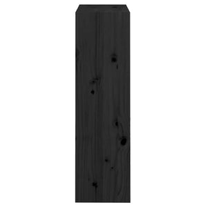 Βιβλιοθήκη/Διαχωριστικό Χώρου Μαύρη 60x30x103,5 εκ. Μασίφ Πεύκο