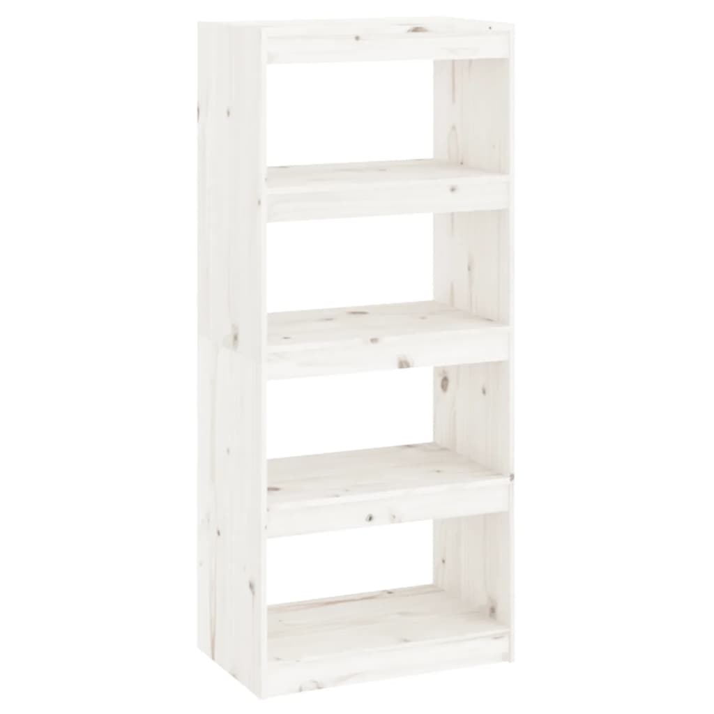 Βιβλιοθήκη/Διαχωριστικό Χώρου Λευκή 60x30x135,5 εκ. Μασίφ Πεύκο - Pakobazaar