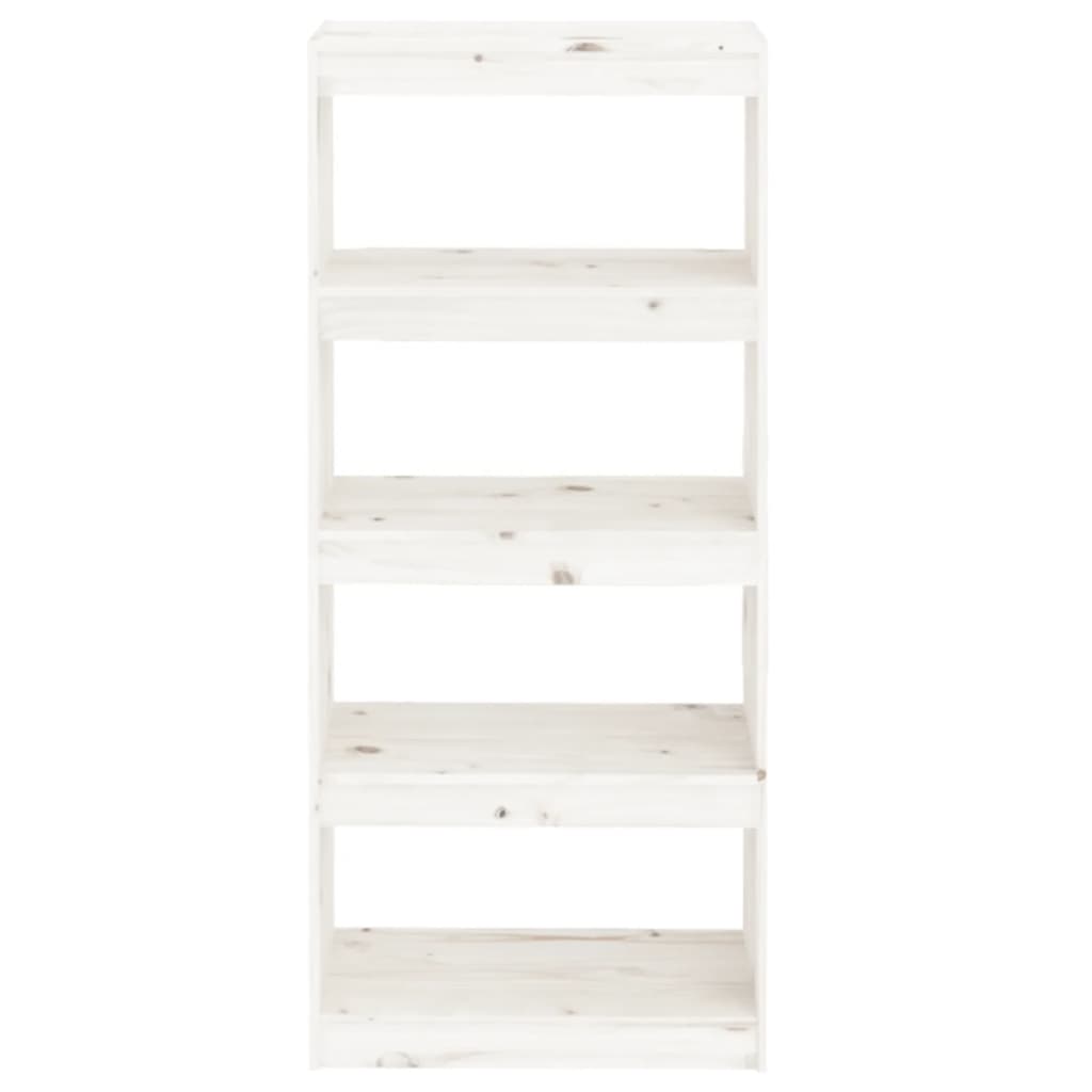 Βιβλιοθήκη/Διαχωριστικό Χώρου Λευκή 60x30x135,5 εκ. Μασίφ Πεύκο - Pakobazaar