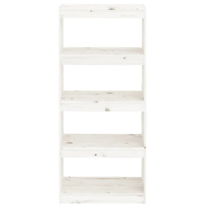 Βιβλιοθήκη/Διαχωριστικό Χώρου Λευκή 60x30x135,5 εκ. Μασίφ Πεύκο - Pakobazaar