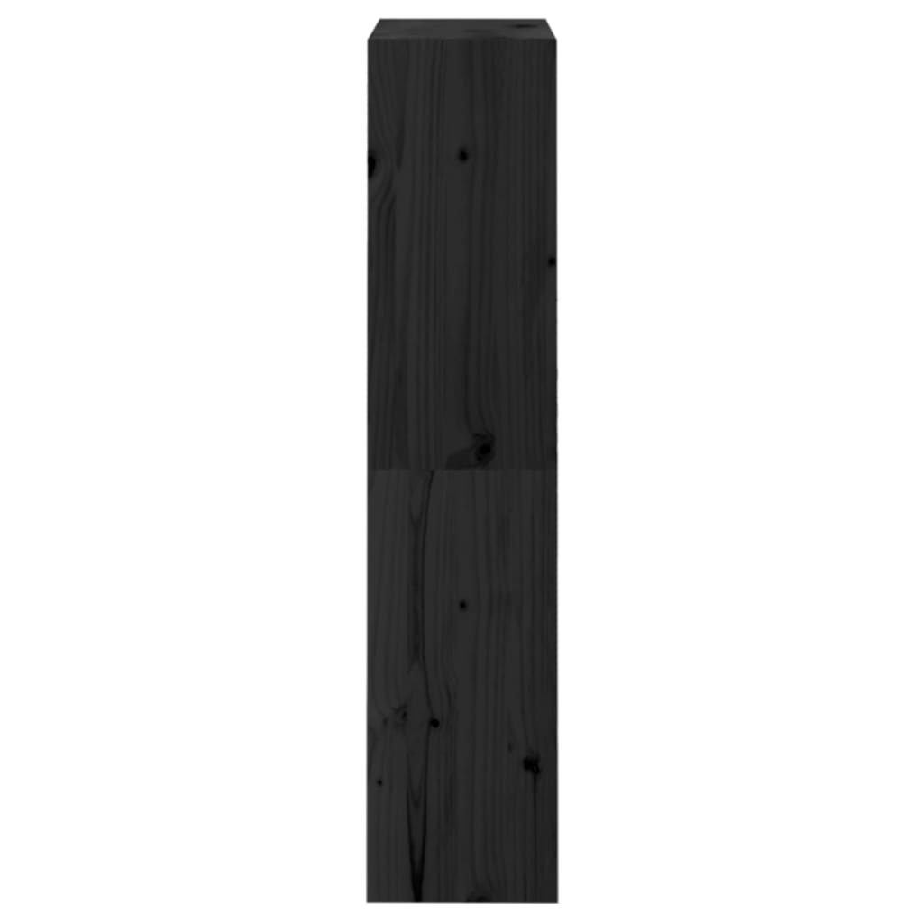 Βιβλιοθήκη/Διαχωριστικό Χώρου Μαύρη 60x30x135,5 εκ. Μασίφ Πεύκο - Pakobazaar