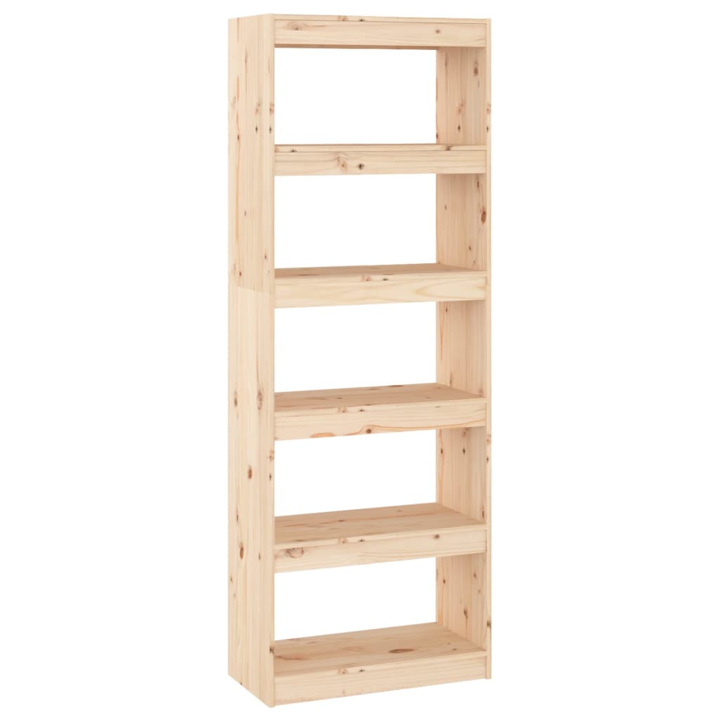 Βιβλιοθήκη/Διαχωριστικό Χώρου 60x30x167,5 εκ. Μασίφ Ξύλο Πεύκου - Pakobazaar