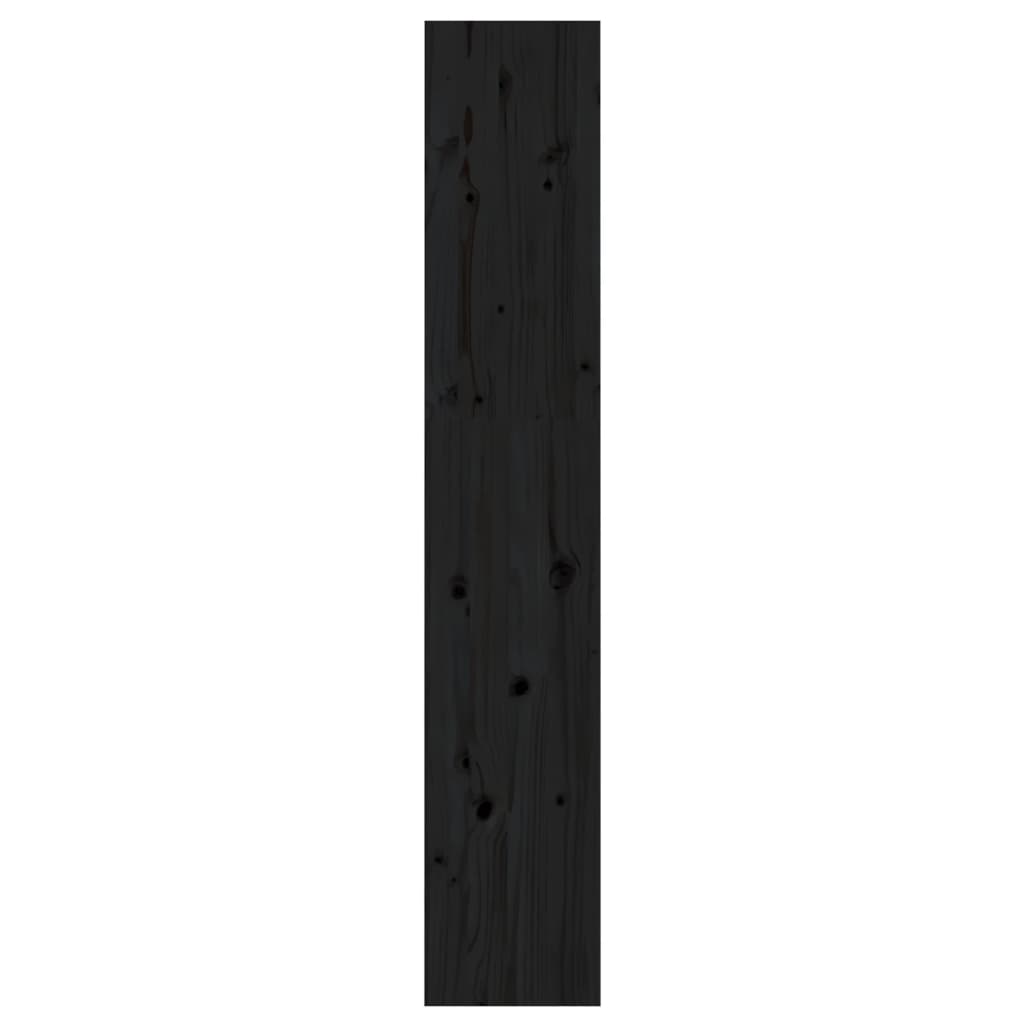 Βιβλιοθήκη/Διαχωριστικό Χώρου Μαύρη 60x30x167,5 εκ. Μασίφ Πεύκο