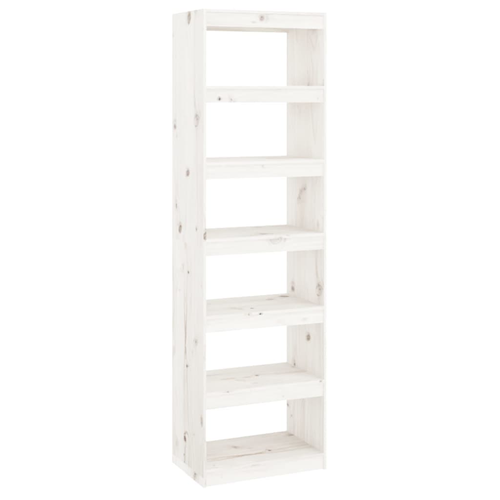 Βιβλιοθήκη/Διαχωριστικό Χώρου Λευκή 60x30x199,5 εκ. Μασίφ Πεύκο - Pakobazaar