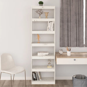 Βιβλιοθήκη/Διαχωριστικό Χώρου Λευκή 60x30x199,5 εκ. Μασίφ Πεύκο - Pakobazaar