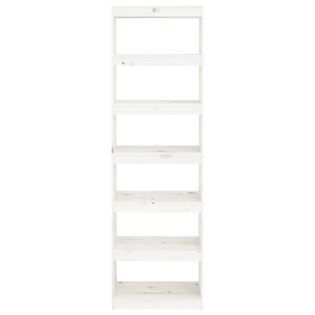 Βιβλιοθήκη/Διαχωριστικό Χώρου Λευκή 60x30x199,5 εκ. Μασίφ Πεύκο - Pakobazaar
