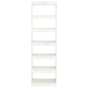 Βιβλιοθήκη/Διαχωριστικό Χώρου Λευκή 60x30x199,5 εκ. Μασίφ Πεύκο - Pakobazaar