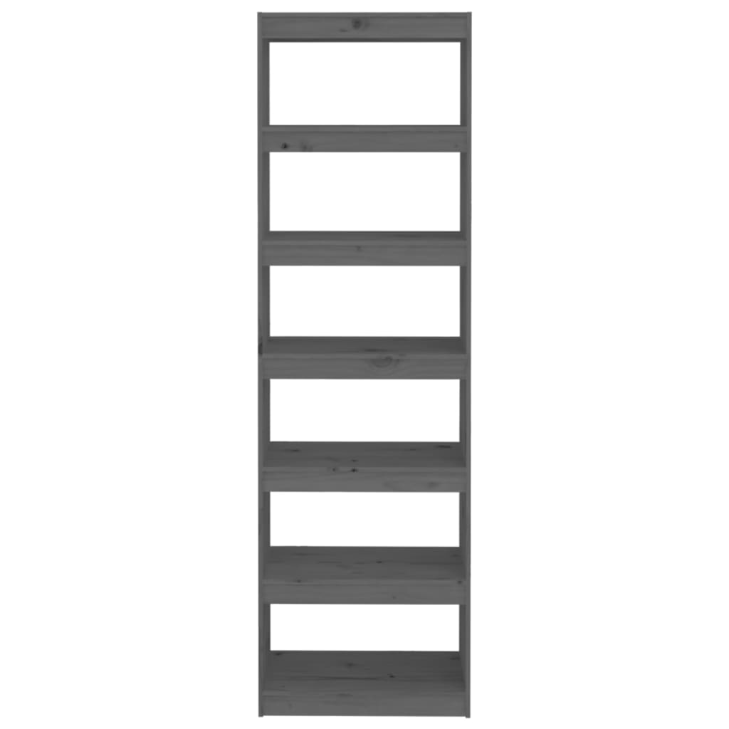 Βιβλιοθήκη/Διαχωριστικό Χώρου Γκρι 60x30x199,5 εκ. Μασίφ Πεύκο - Pakobazaar