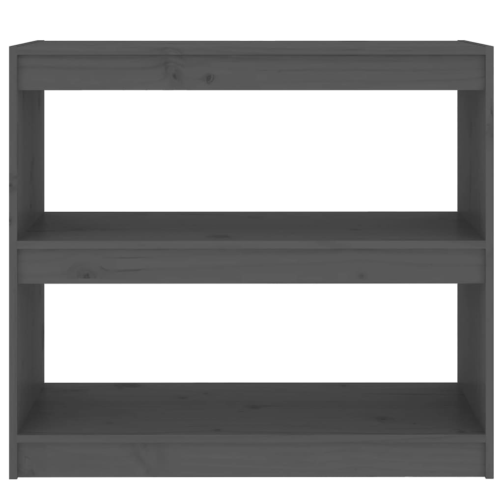 Βιβλιοθήκη/Διαχωριστικό Χώρου Γκρι 80x30x71,5 εκ. Μασίφ Πεύκο