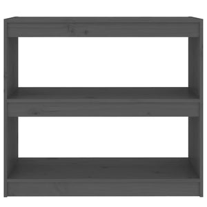 Βιβλιοθήκη/Διαχωριστικό Χώρου Γκρι 80x30x71,5 εκ. Μασίφ Πεύκο