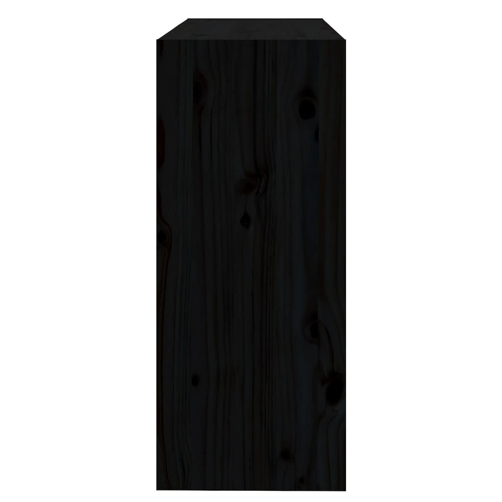 Βιβλιοθήκη/Διαχωριστικό Χώρου Μαύρη 80x30x71,5 εκ. Μασίφ Πεύκο