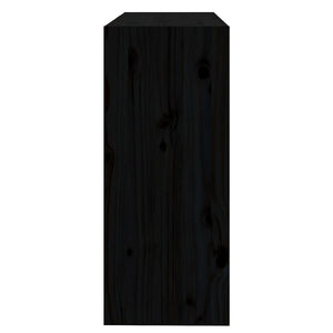 Βιβλιοθήκη/Διαχωριστικό Χώρου Μαύρη 80x30x71,5 εκ. Μασίφ Πεύκο