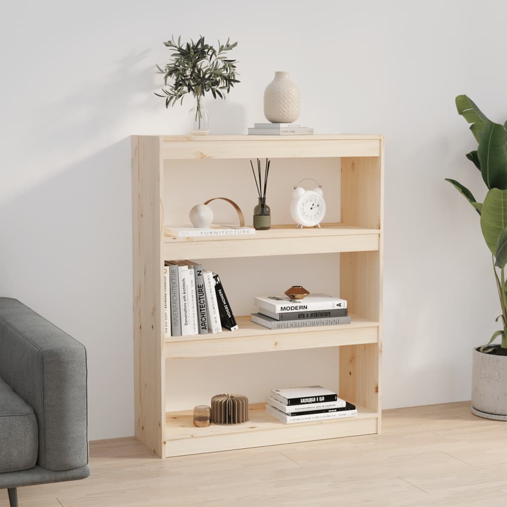 Βιβλιοθήκη/Διαχωριστικό Χώρου 80x30x103,5 εκ. Μασίφ Ξύλο Πεύκου