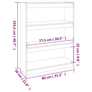 Βιβλιοθήκη/Διαχωριστικό Χώρου 80x30x103,5 εκ. Μασίφ Ξύλο Πεύκου