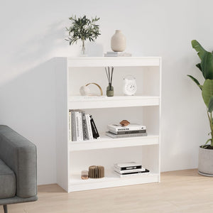 Βιβλιοθήκη/Διαχωριστικό Χώρου Λευκή 80x30x103,5 εκ. Μασίφ Πεύκο - Pakobazaar