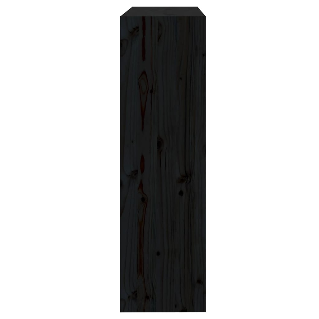 Βιβλιοθήκη/Διαχωριστικό Χώρου Μαύρη 80x30x103,5 εκ. Μασίφ Πεύκο