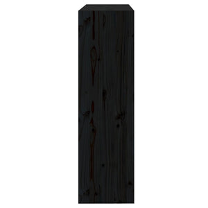 Βιβλιοθήκη/Διαχωριστικό Χώρου Μαύρη 80x30x103,5 εκ. Μασίφ Πεύκο