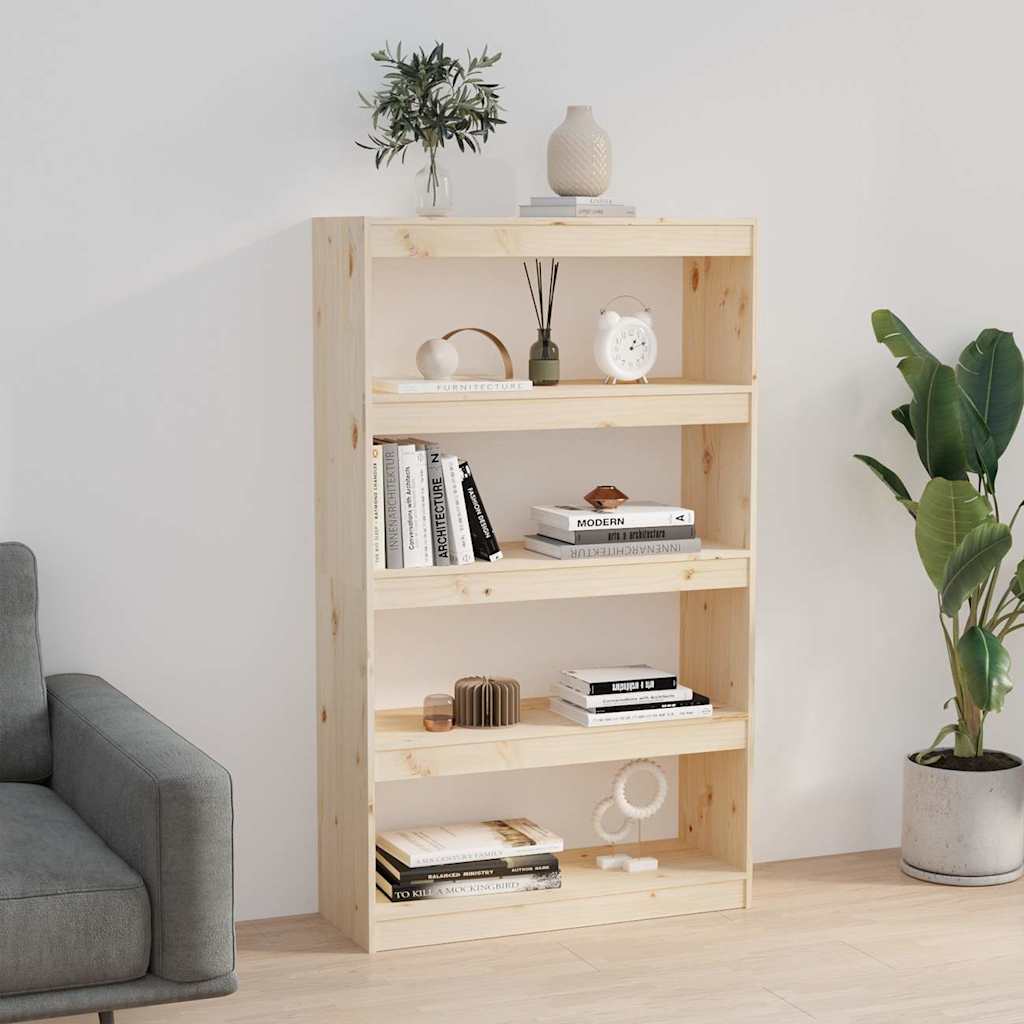 Βιβλιοθήκη/Διαχωριστικό Χώρου 80x30x135,5 εκ. Μασίφ Ξύλο Πεύκου