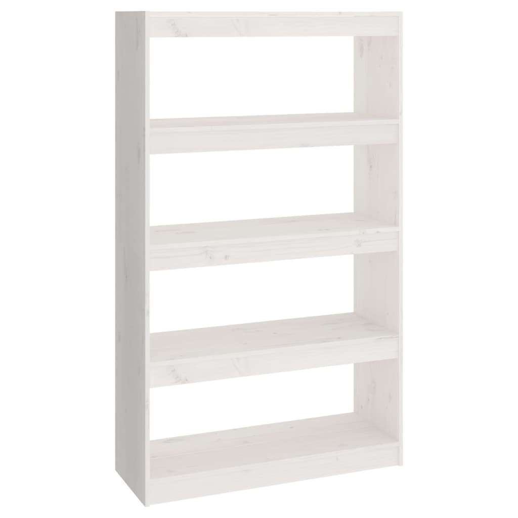 Βιβλιοθήκη/Διαχωριστικό Χώρου Λευκή 80x30x135,5 εκ. Μασίφ Πεύκο - Pakobazaar