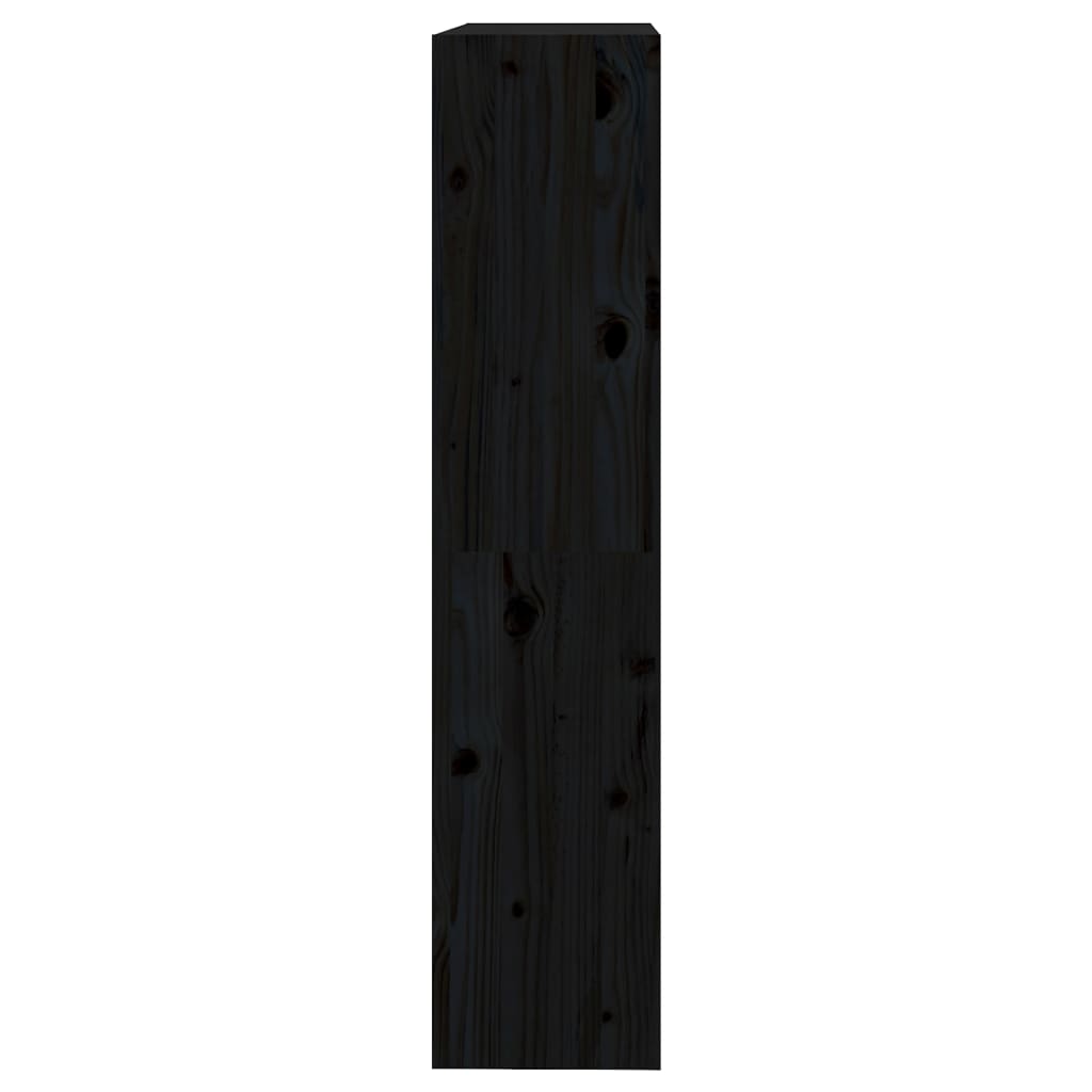 Βιβλιοθήκη/Διαχωριστικό Χώρου Μαύρη 80x30x135,5 εκ. Μασίφ Πεύκο - Pakobazaar