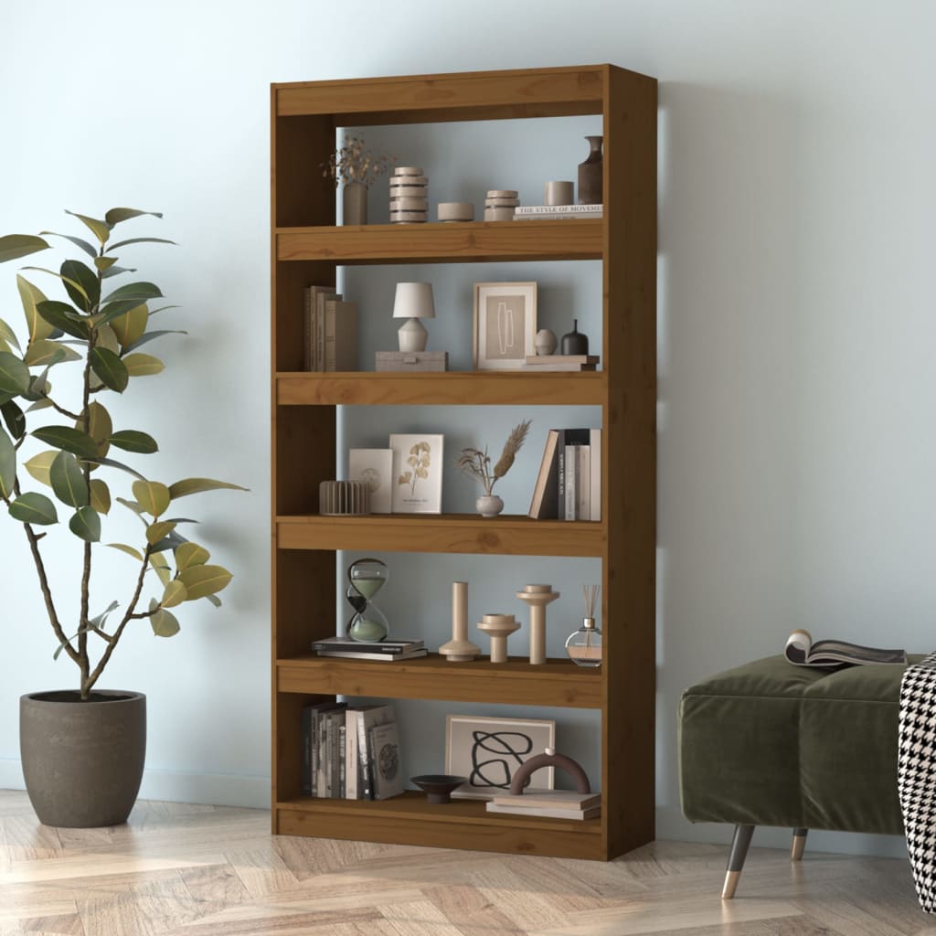 Βιβλιοθήκη/Διαχωριστικό Χώρου Μελί 80x30x167,4 εκ. Ξύλο Πεύκου - Pakobazaar