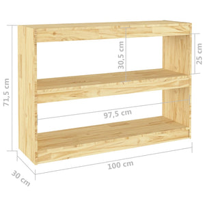 Βιβλιοθήκη/Διαχωριστικό Χώρου 100x30x71,5 εκ. Μασίφ Ξύλο Πεύκου