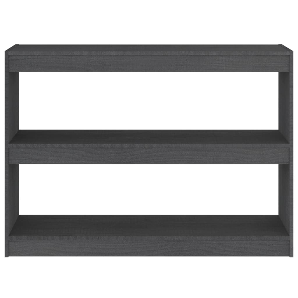 Βιβλιοθήκη/Διαχωριστικό Χώρου Γκρι 100x30x71,5 εκ. Ξύλο Πεύκου