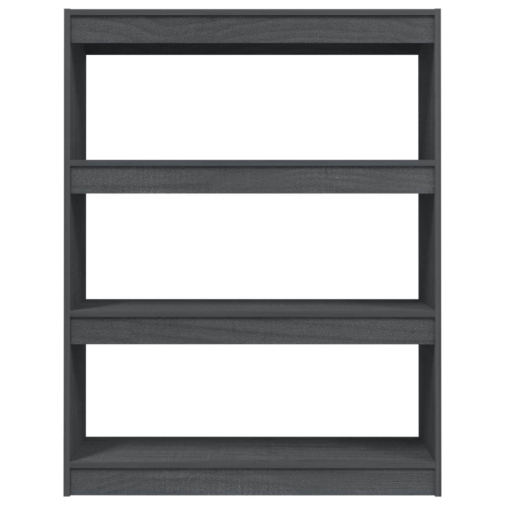 Βιβλιοθήκη/Διαχωριστικό Χώρου Γκρι 100x30x103 εκ. Ξύλο Πεύκου