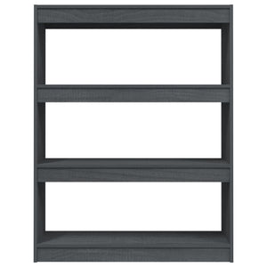 Βιβλιοθήκη/Διαχωριστικό Χώρου Γκρι 100x30x103 εκ. Ξύλο Πεύκου
