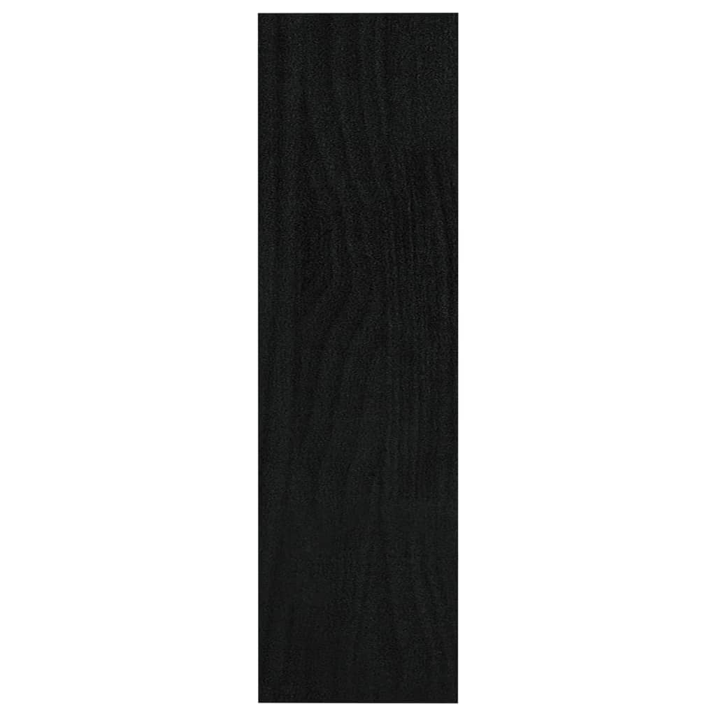 Βιβλιοθήκη/Διαχωριστικό Χώρου Μαύρο 100x30x103 εκ. Ξύλο Πεύκου