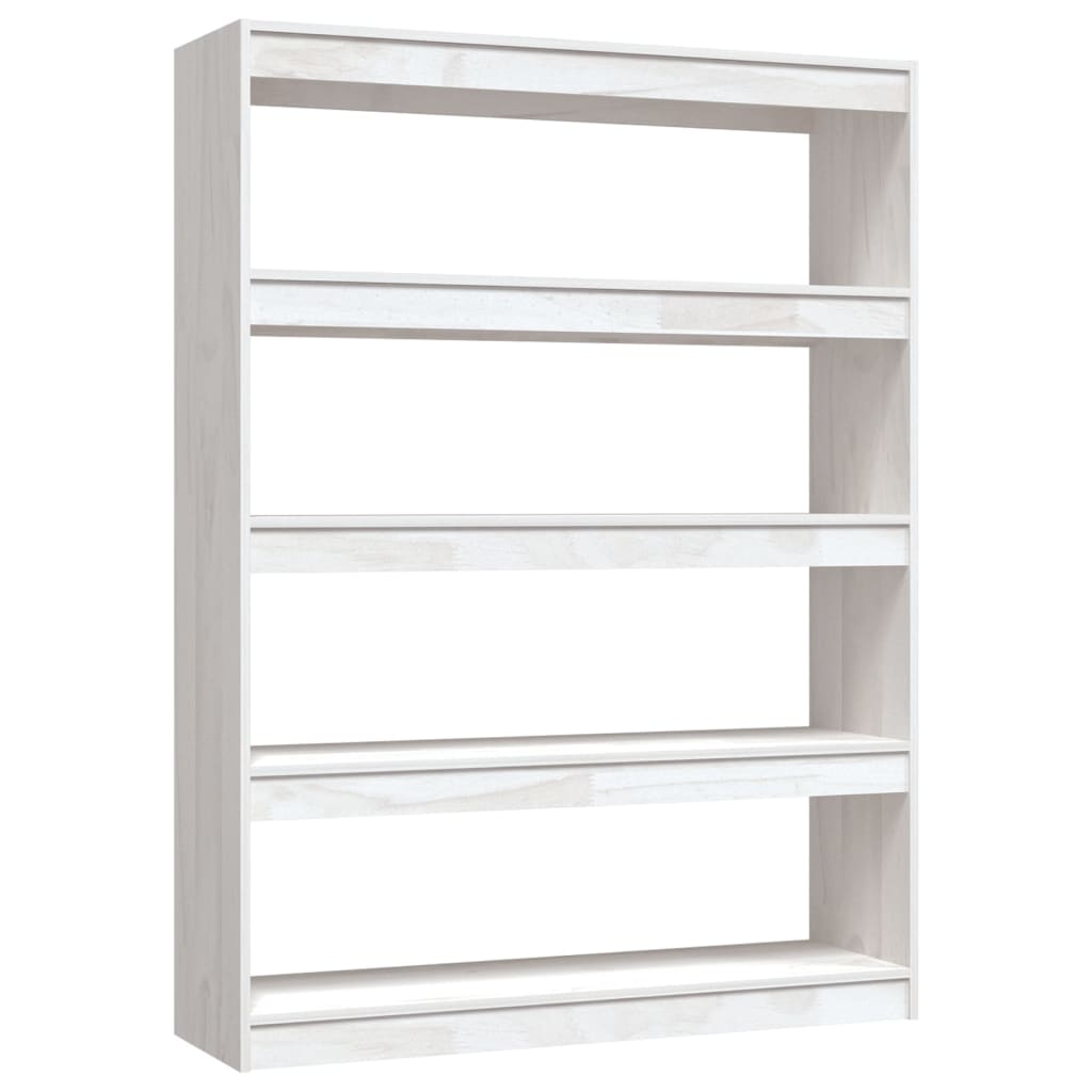 Βιβλιοθήκη/Διαχωριστικό Χώρου Λευκό 100x30x135,5 εκ Ξύλο Πεύκου